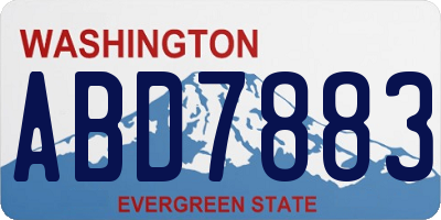 WA license plate ABD7883