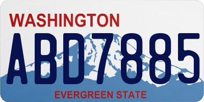 WA license plate ABD7885