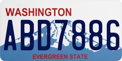 WA license plate ABD7886