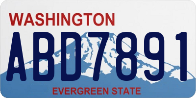 WA license plate ABD7891