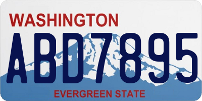 WA license plate ABD7895