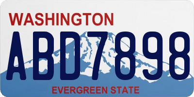 WA license plate ABD7898