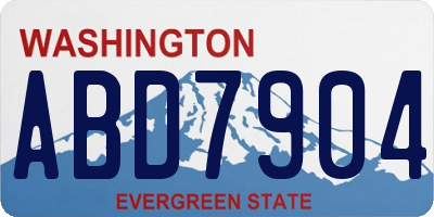 WA license plate ABD7904