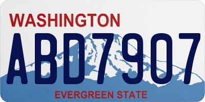WA license plate ABD7907