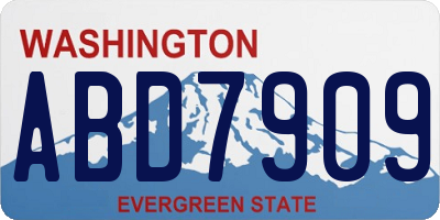 WA license plate ABD7909