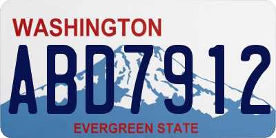 WA license plate ABD7912