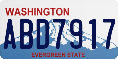 WA license plate ABD7917