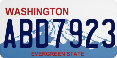 WA license plate ABD7923