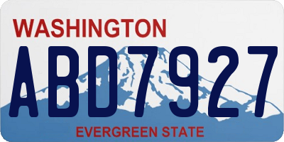WA license plate ABD7927