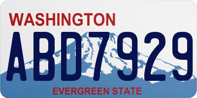 WA license plate ABD7929