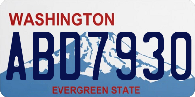 WA license plate ABD7930