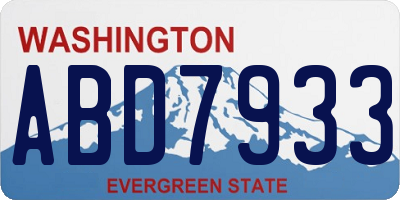 WA license plate ABD7933