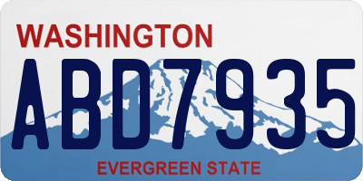 WA license plate ABD7935