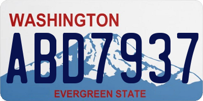 WA license plate ABD7937