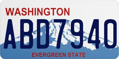 WA license plate ABD7940