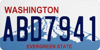 WA license plate ABD7941