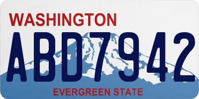 WA license plate ABD7942