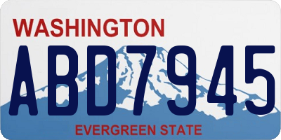 WA license plate ABD7945