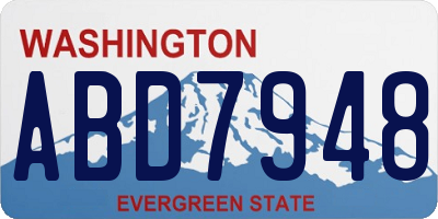 WA license plate ABD7948
