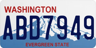 WA license plate ABD7949