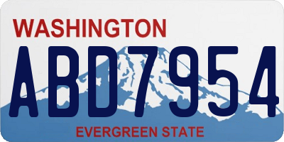 WA license plate ABD7954