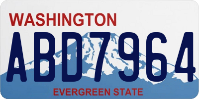 WA license plate ABD7964