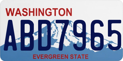 WA license plate ABD7965