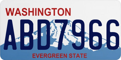 WA license plate ABD7966