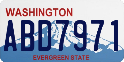 WA license plate ABD7971