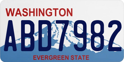 WA license plate ABD7982