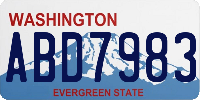 WA license plate ABD7983