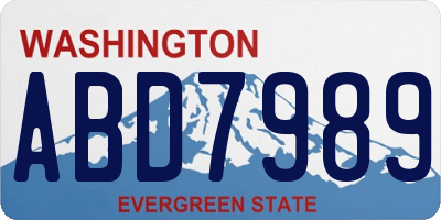 WA license plate ABD7989
