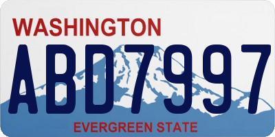 WA license plate ABD7997