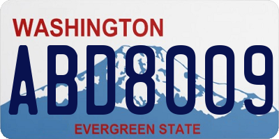 WA license plate ABD8009