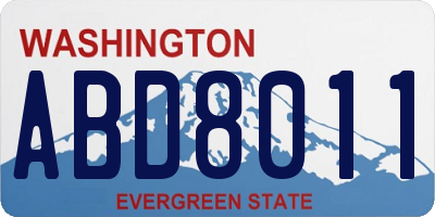 WA license plate ABD8011