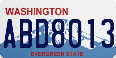 WA license plate ABD8013