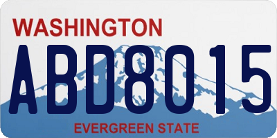 WA license plate ABD8015