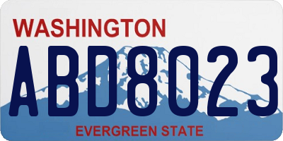 WA license plate ABD8023
