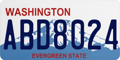 WA license plate ABD8024