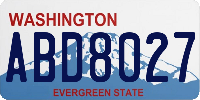 WA license plate ABD8027