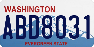 WA license plate ABD8031