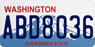 WA license plate ABD8036
