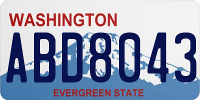 WA license plate ABD8043