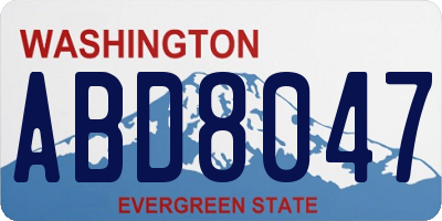 WA license plate ABD8047
