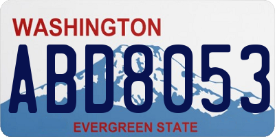 WA license plate ABD8053