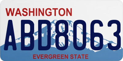 WA license plate ABD8063
