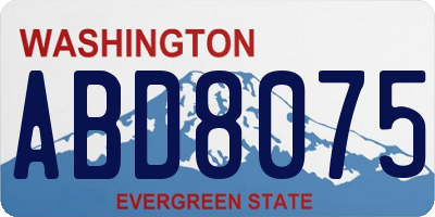 WA license plate ABD8075