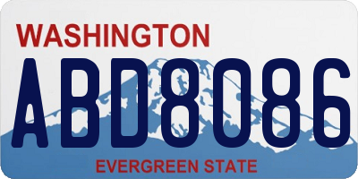 WA license plate ABD8086