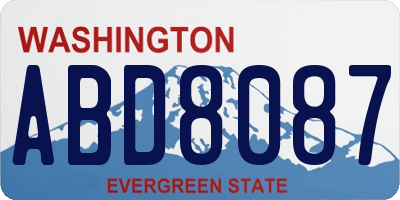 WA license plate ABD8087