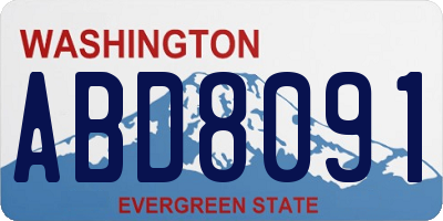 WA license plate ABD8091